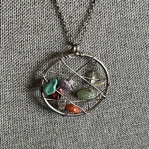 Silver Dreamcatcher Pendant Necklace